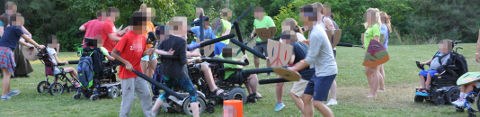 RPG Research's "Battle Royale" Accessible Boffer LARP at Muscular Dystrophy Association for MDA youth Summer 2017