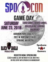 Come for a full day of Gaming Fun at SpoCon Game Day! June 23rd, 2018